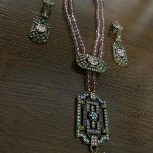 Heidi Daus Art Deco Necklace and Earrings Set